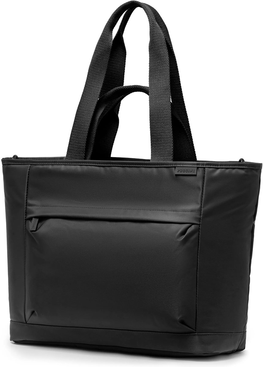 Puccini Grote Tote Bag Zwart met Laptopvak - Stijlvol & Praktisch