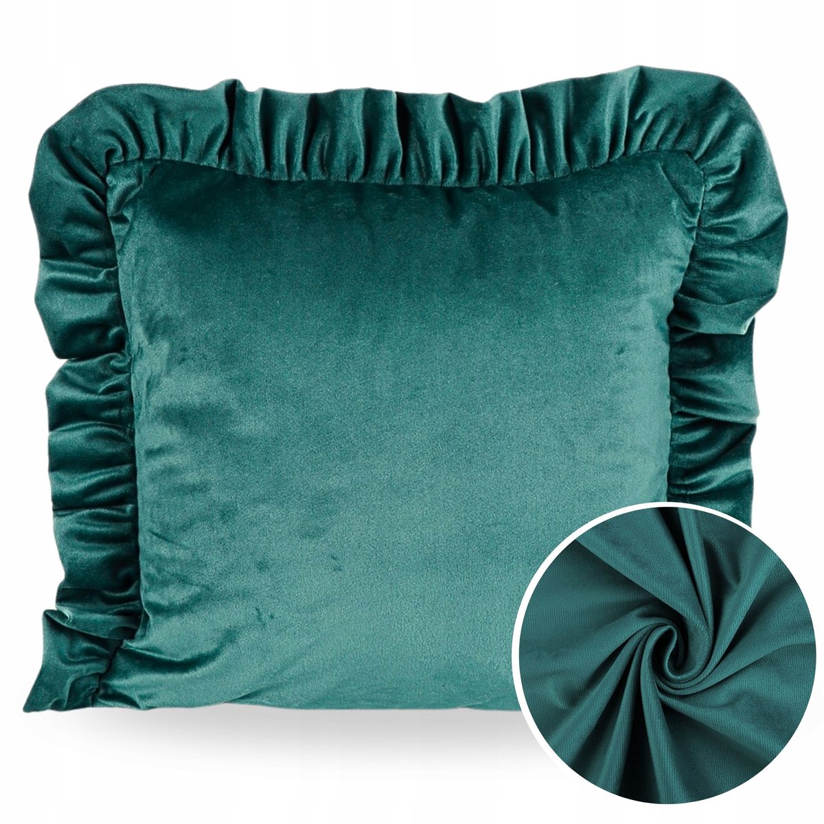 Decoratieve Kussenhoes 45x45 Fluweel met Ruche - Diverse Kleuren