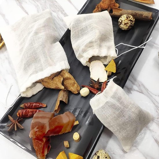 30 Sachets à Épices En Coton Avec Cordon - Réutilisables Pour Thé, Infusions, Cuisine