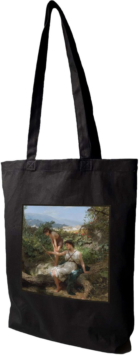 Stijlvolle Canvas Shopper Tas met Romeinse Sfeer Print