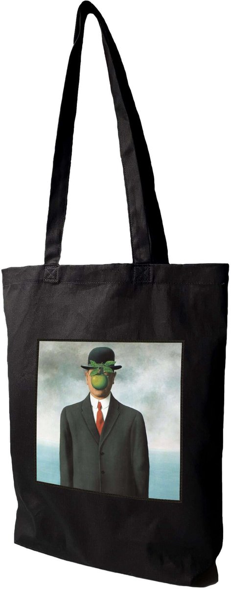 Shopper Heap met Magritte 'Zoon des Mens' Print - Katoen