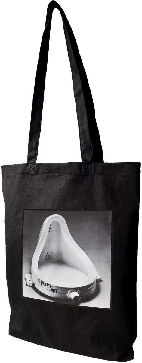 Stijlvolle Shopper Heap met Marcel Duchamp "Fontaine" print
