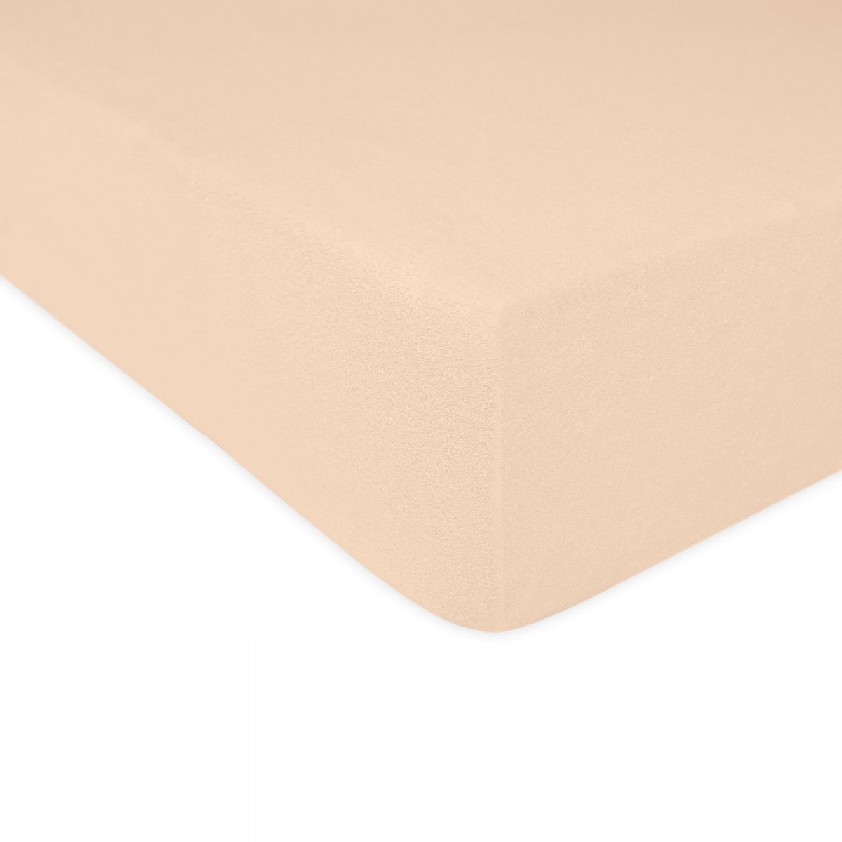 Badstof hoeslaken met elastiek 180x200 cm - Parelroze