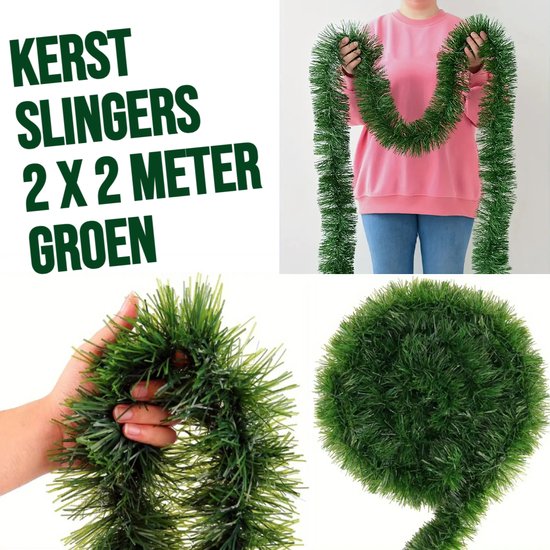4 Meter Kerstslinger Kerst Versiering Deco Guirlande Kerst Decoratie 4 meter - Groen