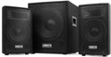 Zwarte Vonyx subwoofer met zwarte luidsprekers aan weerszijden.