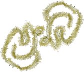 2x Folieslinger kerstboom decoratie kerstslinger goud 8 cm x 2 m - gouden kerstversiering slingers