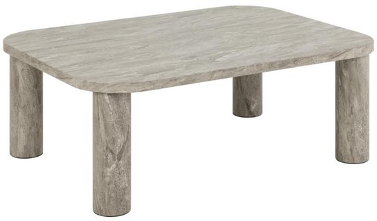 Table basse en marbre gris Solano, 100x75x36 cm - Actona - Tables basses rectangulaires - Gris - MDF - Tables basses rectangulaires