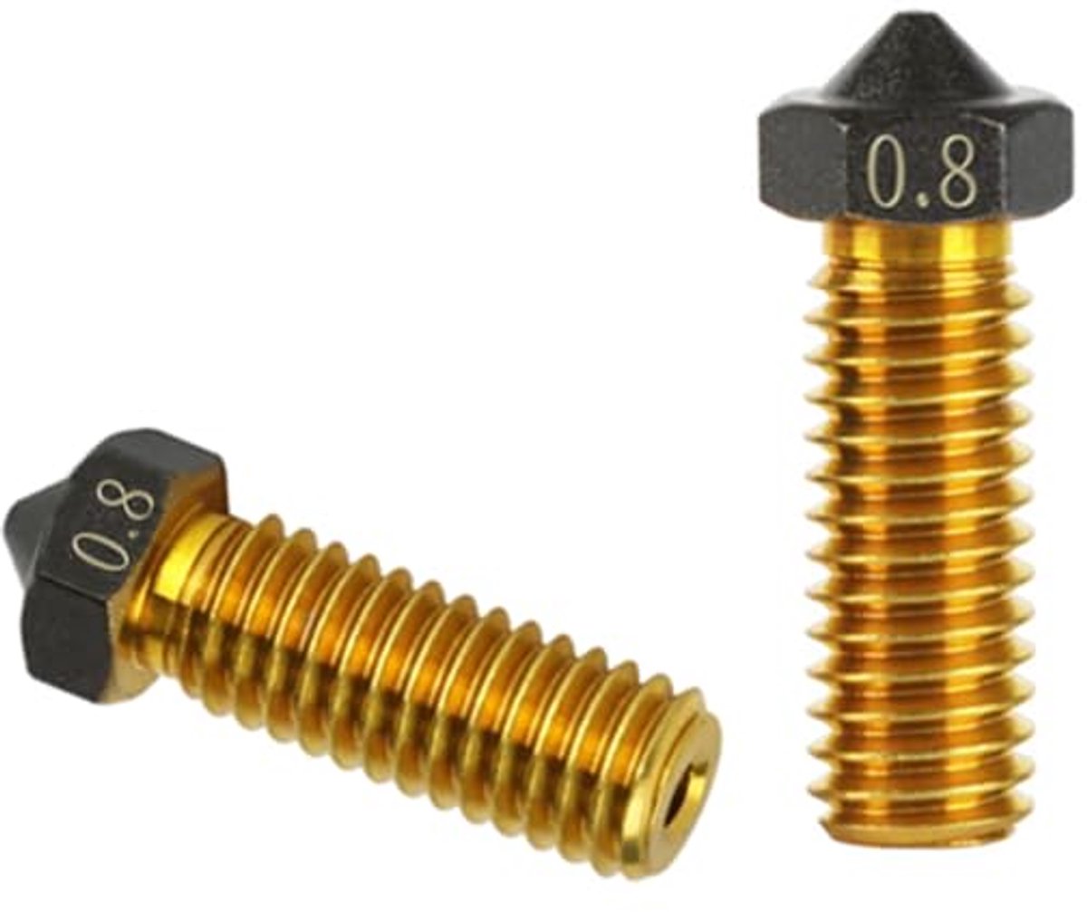 3D printer reserveonderdelen - 3D Printer Nozzles - 2-delige Vulkanische Messing Nozzles 0,8mm, Zonder Anti-borstkop, Geschikt voor 1,75mm 3D Printers