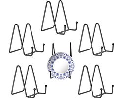Kruodop 5 Pack Plate Stands voor Display, 7,5 cm Plaathouder Display Stand, Metalen Frame Houder Stands voor Boek, Foto's, Foto Ezel, Tafelblad Art