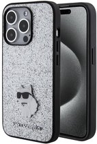 Coque arrière Karl Lagerfeld - iPhone 15 Plus et 14 Plus - Argent - Design fin avec chat en 3D
