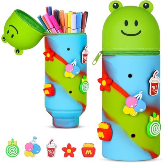 OIOYLEY Trousse Chat, Trousse à Crayons Télescopique en Toile Durable