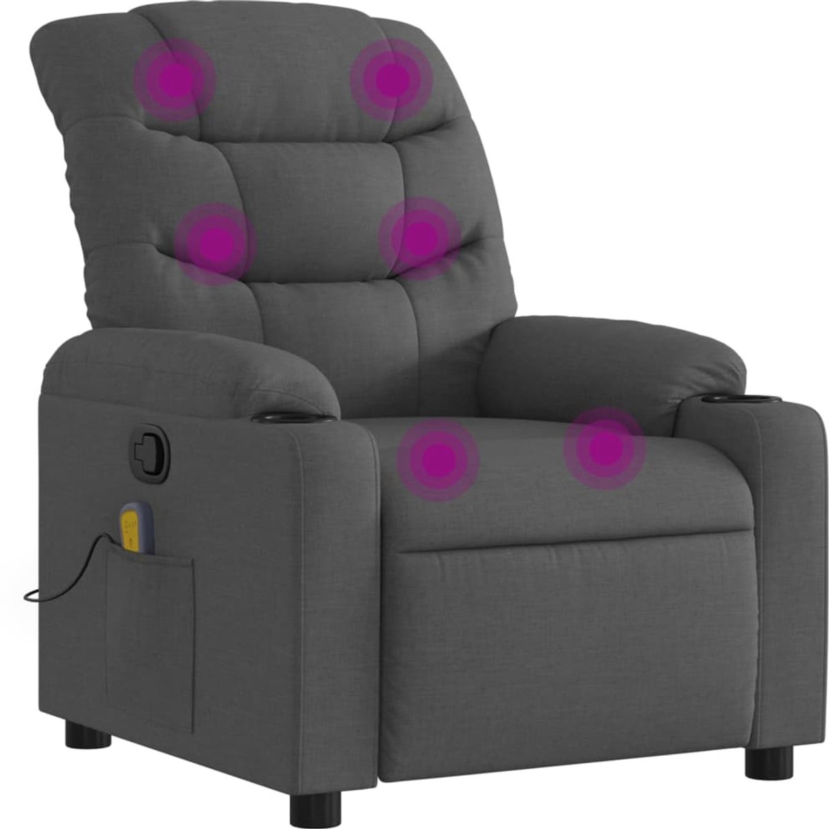 vidaXL Massagestoel - in - donkergrijze - stof Donkergrijs