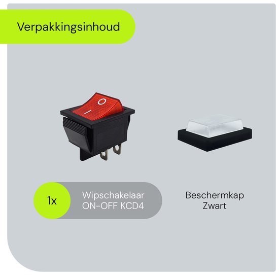 Rode tuimelschakelaar met transparant kapje en aparte zwarte beschermkap.