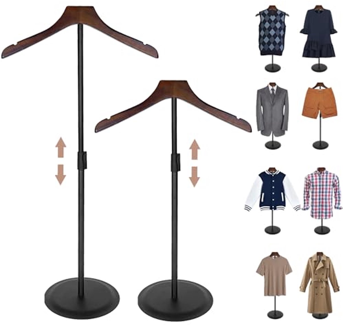 2-pack Hoogte Verstelbare Shirt Display 35 Inch – Ideale T-shirt Stand voor Winkels
