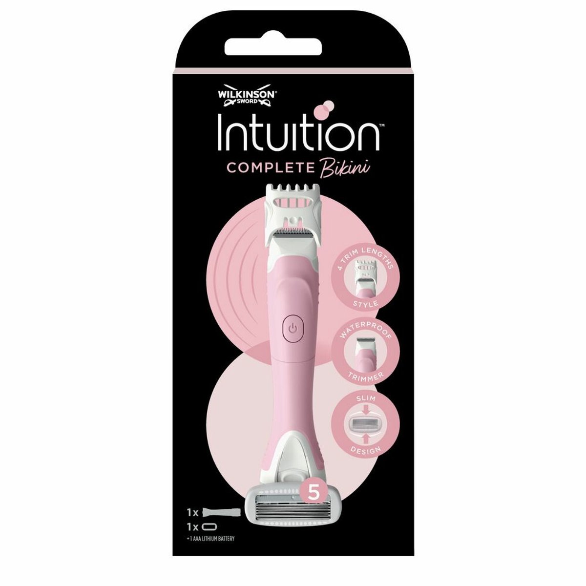 1 x Wilkinson Sword - Scheermes - Intuition Complete Bikini - Precisie - 1 scheermes - Bikini Scheren - Bikini Trimmer - Vrouwenscheermes - Scheren Voor Bikini - Bikini Verzorging