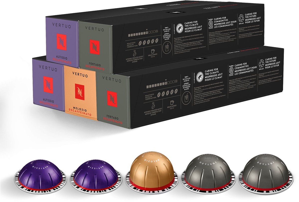 Nespresso Vertuo koffiecups Decaffeinato Pack 50x capsules