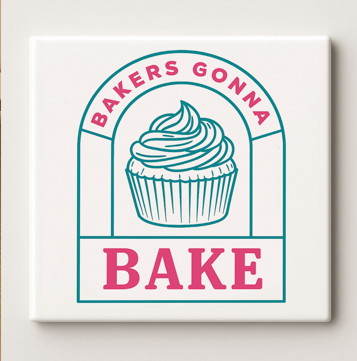 Bakers Gonna Bake Keramische Tegel 15x15 cm – Schattig Cupcake Ontwerp – Leuke Keuken Wand