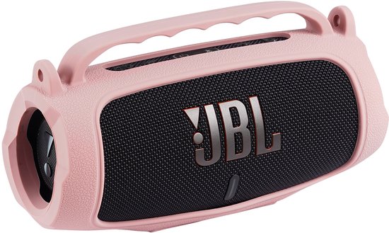 Beschermhoes geschikt voor JBL Charge 5 Bluetooth Speaker - Met Draaghendel, Draagriem en Karabijnhaak - Meerdere Kleuren - Roze - Schokbestendig - Krasbestendig - Siliconen - Hoesje - Case - Bescherming van Merkloos — afbeelding 4