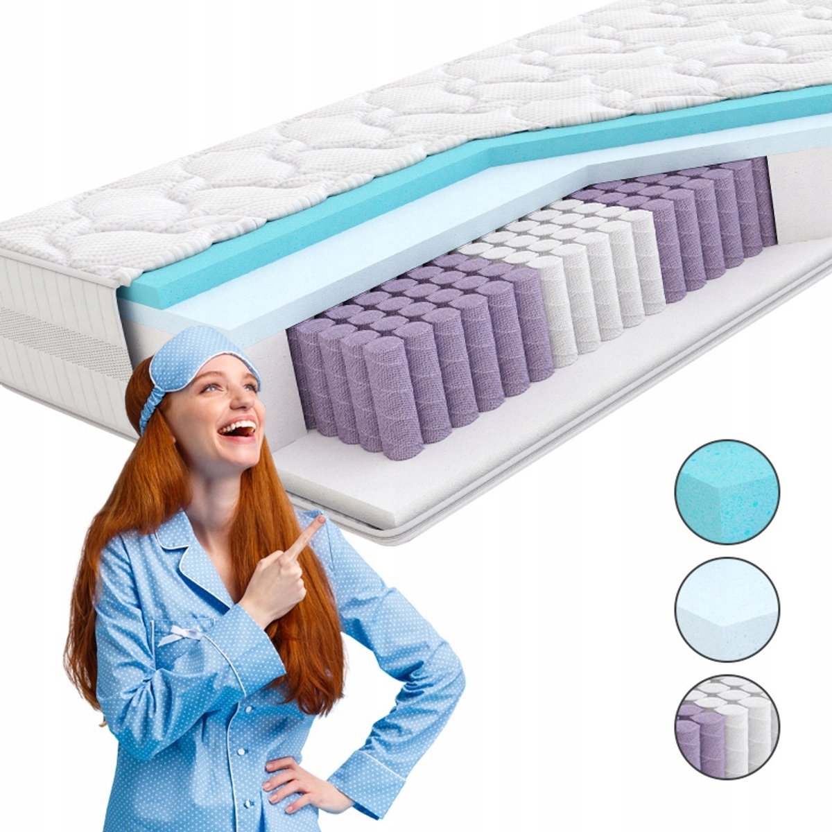 Pan Materac Select Dynamic 120x200 cm, middent hard, pocketvering