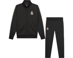 Real Madrid Trainingspak Heren - Vest + Trainingsbroek - Officiële Fanmerchandise - Zwart/Goud - Maat S t/m XXL