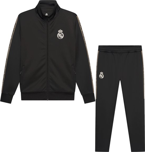 Real Madrid Trainingspak Heren - Vest + Trainingsbroek - Officiële Fanmerchandise - Zwart/Goud - Maat S t/m XXL