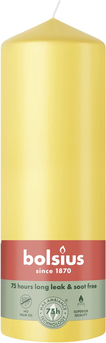 Bolsius Stompkaars 200/68 Sunny Yellow (1 stuk) Geel
