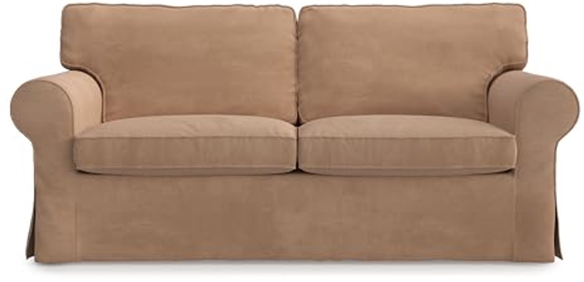 MASTERS OF COVERS Bankhoes compatibel met IKEA Ektorp 2-zitsbank, vervangingshoes, handgemaakt, 100% katoen (beige, cord)