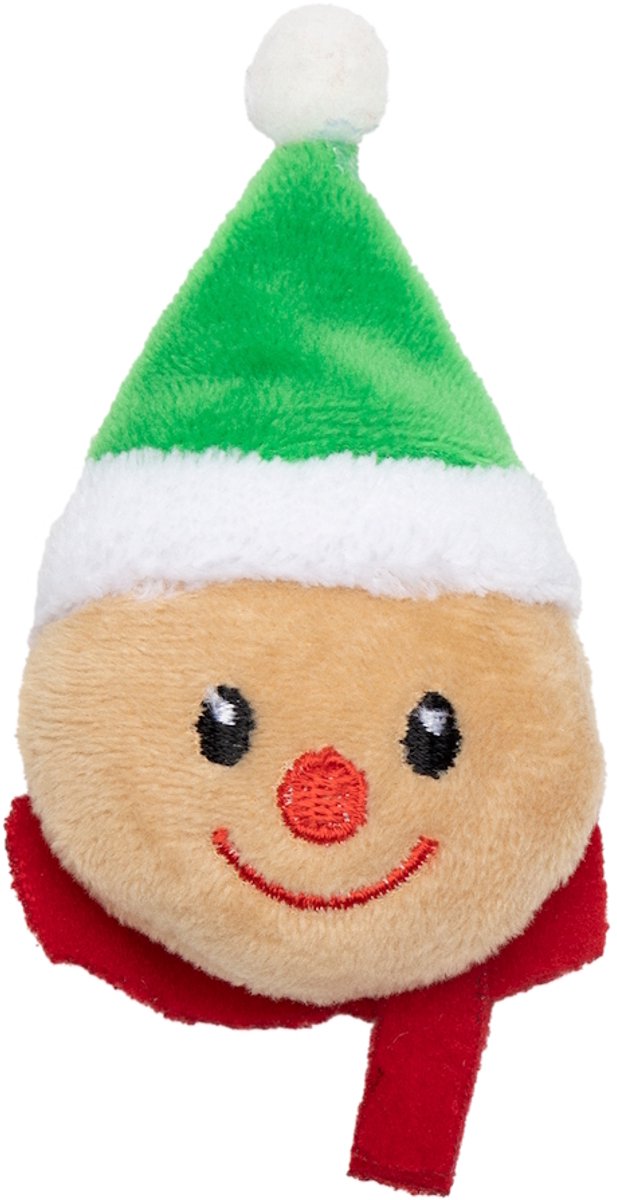 Kerst Gingerbread Man Hoofd met Catnip - 5 x 9,5 cm - UniQ PETS - Kattenspeeltje