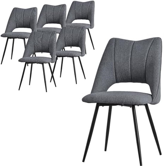 Eetkamerstoelen set van 2 met armleuning - Levi - Taupe - Stof | Leen Bakker
