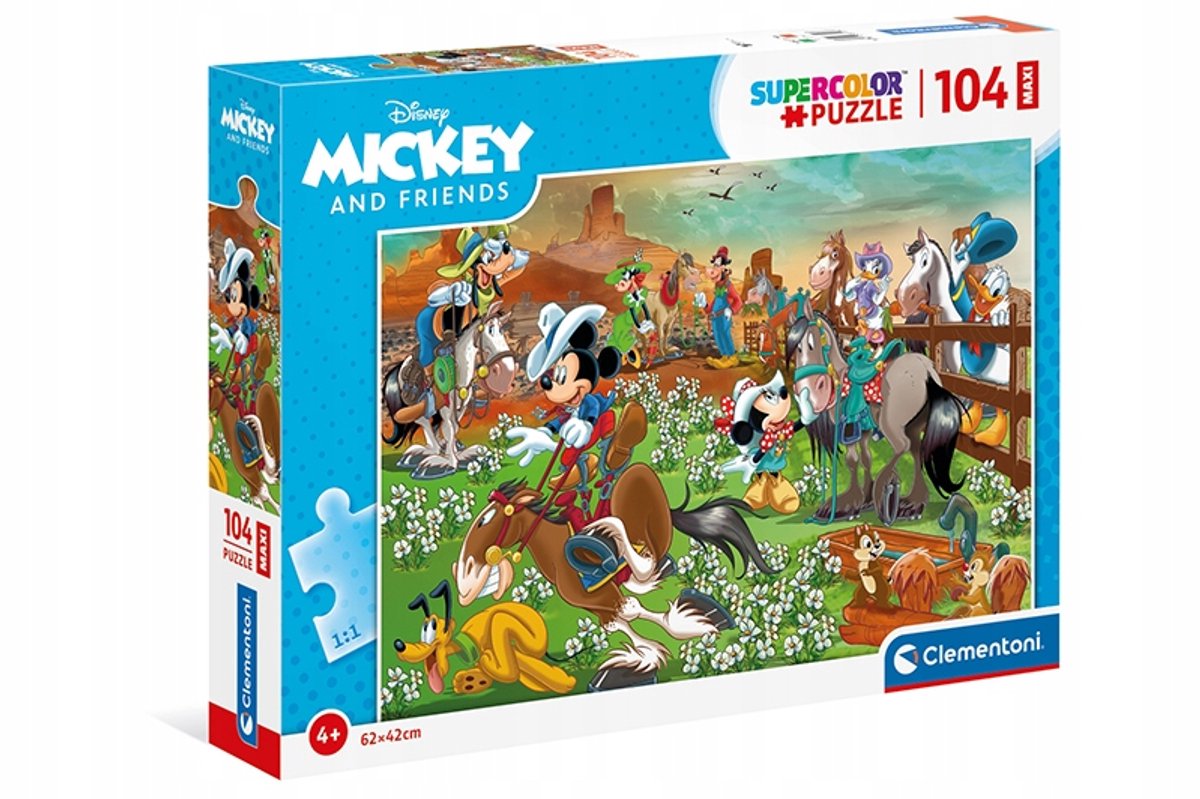 Clementoni Maxi Puzzel 104 Stuks - Mickey en Vrienden (62x42cm)