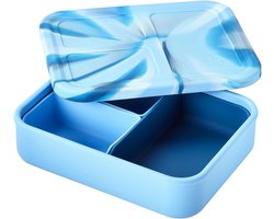 LunchBots Large Build-a-Bento - Blauw Walvis - 32oz / 946 ml - 3 Verwisselbare Vakverdelers voor Eindeloze Lunchcombinaties - 100% Platina Siliconen - Lekvrij - Magnetron-, Oven- (tot 204°C), Vriezer- en Vaatwasserbestendig