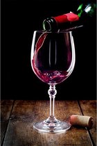 By Kohler Is het glas halfvol of halfleeg dibond (rode wijn) 80x120x2cm (110951)