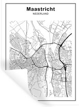 Stickers muraux - Film autocollant - Plan de la ville - Zwart Wit - Maastricht - 90x120 cm - Film adhésif - Stickers muraux Chambre d'enfant - Papier peint autocollant