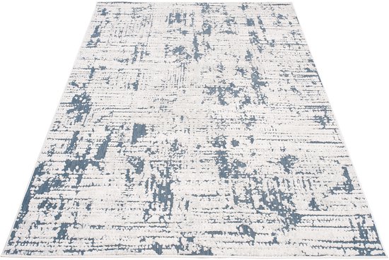 Tapiso Lotus Tapis Salon Chambre Blauw Moderne Living Atmosphère Atmosphérique Intérieur Durable Tapis De Haute Qualité Taille - 140 x 200 cm