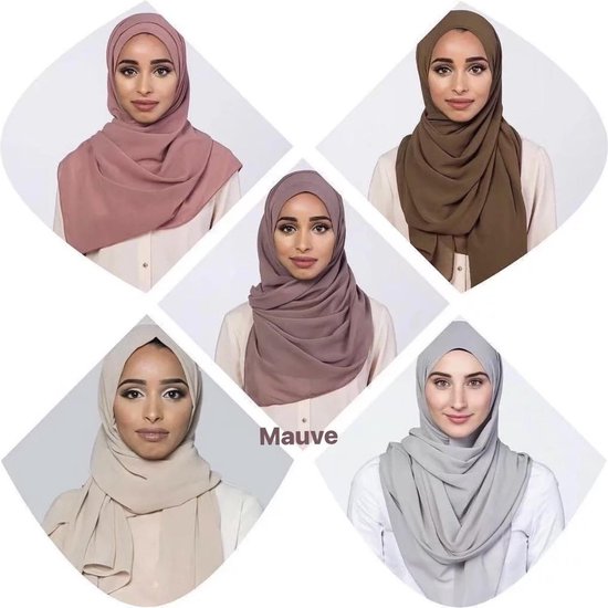 Without Lemons Hoofdoek MAUVE | Hijab |Sjaal |Hoofddoek |Turban |Chiffon Scarf |Sjawl |Dames hoofddoek |Islam |Hoofddeksel| Musthave |#6