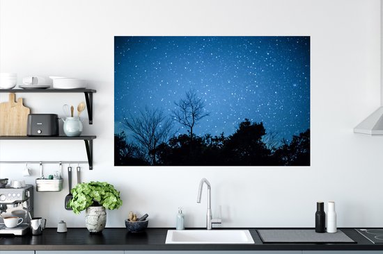 Sticker Muursticker Etoiles et planètes - Les étoiles s'illuminent - 120x80 cm - film adhésif autocollant - sticker mural repositionnable