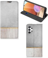 Magnet Case Cadeau voor Vader Geschikt voor Samsung Galaxy A32 5G Enterprise Editie | Geschikt voor Samsung A32 4G Smartphone Hoesje Wood Beton