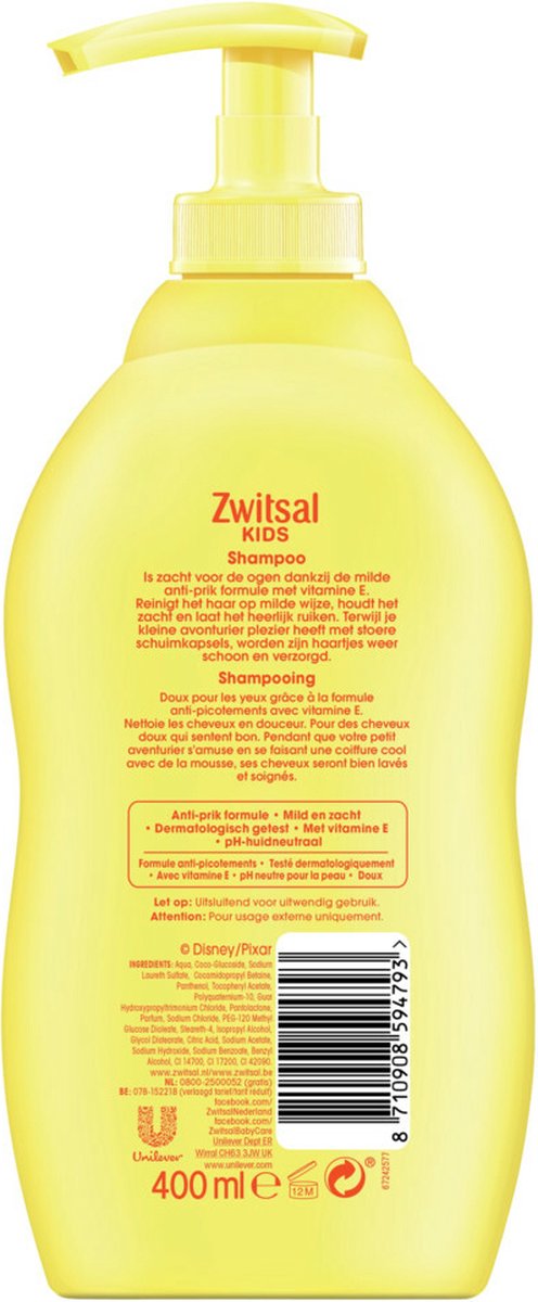 Zwitsal Shampoo Boys Cars 400ml 6x van Zwitsal — afbeelding 2