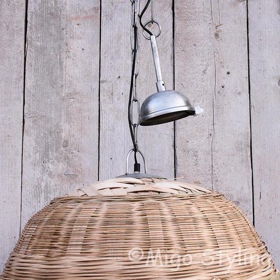 Hanglamp - Riet - Bamboe - Ijzer - Naturel - Tuin - Overkapping - Dia 58 cm  | bol.com