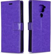 Voor Geschikt voor Xiaomi Redmi Note 9 5G Crazy Horse Textuur Horizontale Flip Leather Case met Houder & Kaartsleuven & Portemonnee & Fotolijst (Paars)