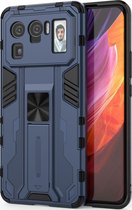 Xiaomi Mi 11 Ultra Hoesje - Mobigear - Armor Stand Serie - Hard Kunststof Backcover - Blauw - Hoesje Geschikt Voor Xiaomi Mi 11 Ultra