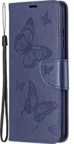Nokia 1.4 Hoesje - Mobigear - Butterfly Serie - Kunstlederen Bookcase - Blauw - Hoesje Geschikt Voor Nokia 1.4