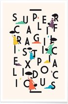 JUNIQE - Poster Supercali -13x18 /Kleurrijk