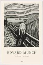 JUNIQE - Poster in kunststof lijst Munch - The Scream Lithograph