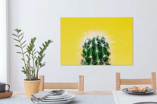 Cactus sur toile jaune 2cm