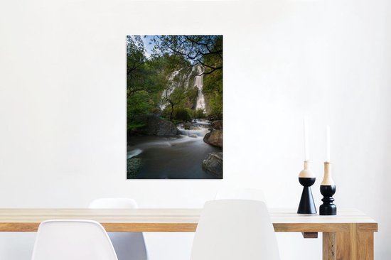 Un bel aperçu de la grande cascade du parc national de Klong Lan Toile 40x60 cm - Tirage photo sur toile (Décoration murale salon / chambre)