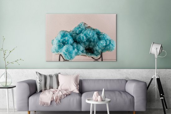 Toile turquoise sur fond blanc 2cm 120x80 cm - Tirage photo sur toile (Décoration murale salon / chambre)