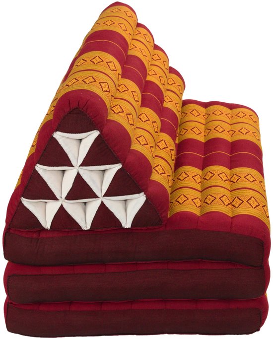 Fine Asianliving Thais Kussen Meditatie Driehoek Vloer Ligmat Yoga Uitklapbaar Kapok 80x190cm XXXL Oranje Meditatie Mat Matras van Fine Asianliving — afbeelding 3