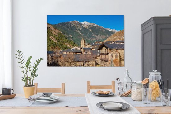 Canvas schilderij 140x90 cm - Wanddecoratie Ordino in Andorra - Muurdecoratie woonkamer - Slaapkamer decoratie - Kamer accessoires - Schilderijen op canvas