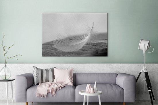 Peintures sur toile - Gros plan de plume tourbillonnante - 180x120 cm - Décoration murale XXL